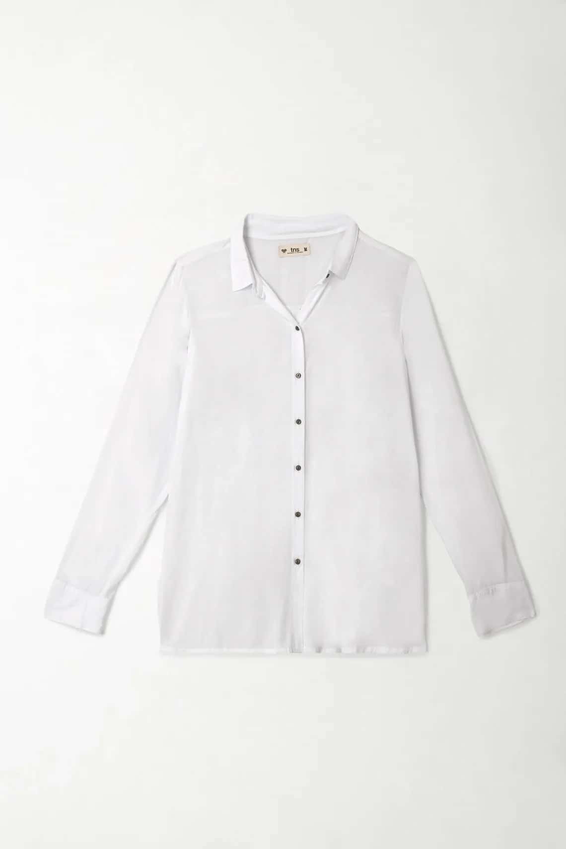 Camisa manga larga blanca para mujer