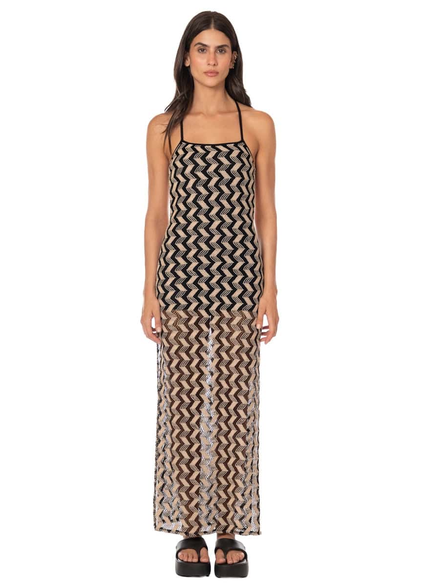 Maaji Black & White Sunset Rosabella Long Dress
