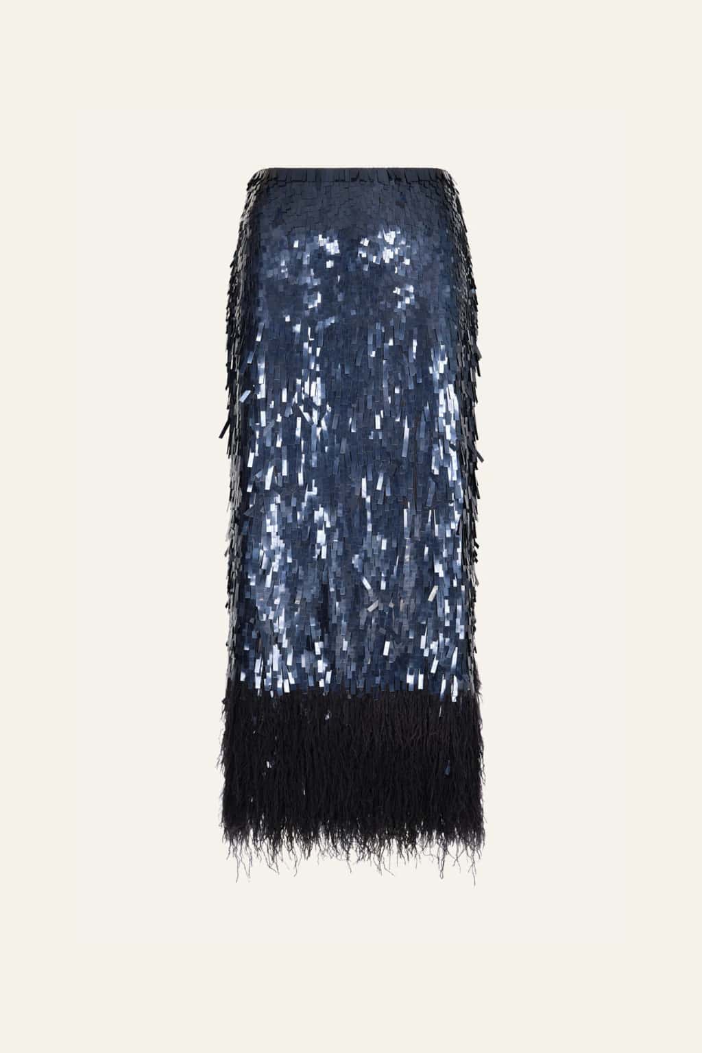 Visually Engaging Skirt in Midnight Blue