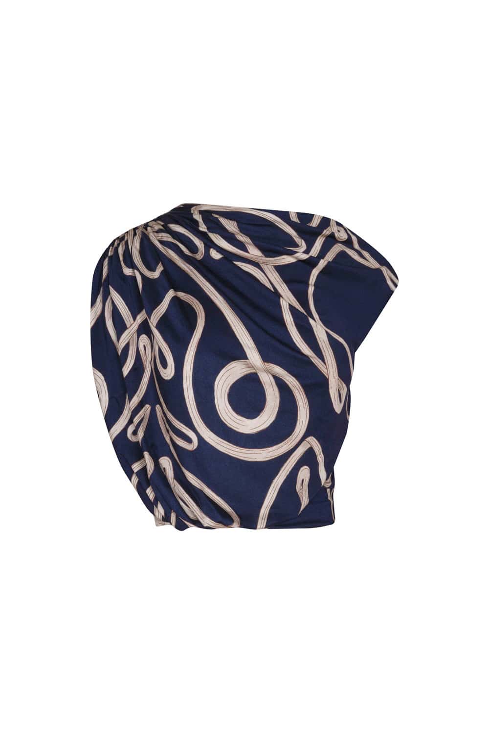 Blusa aura de jade azul navy lazos