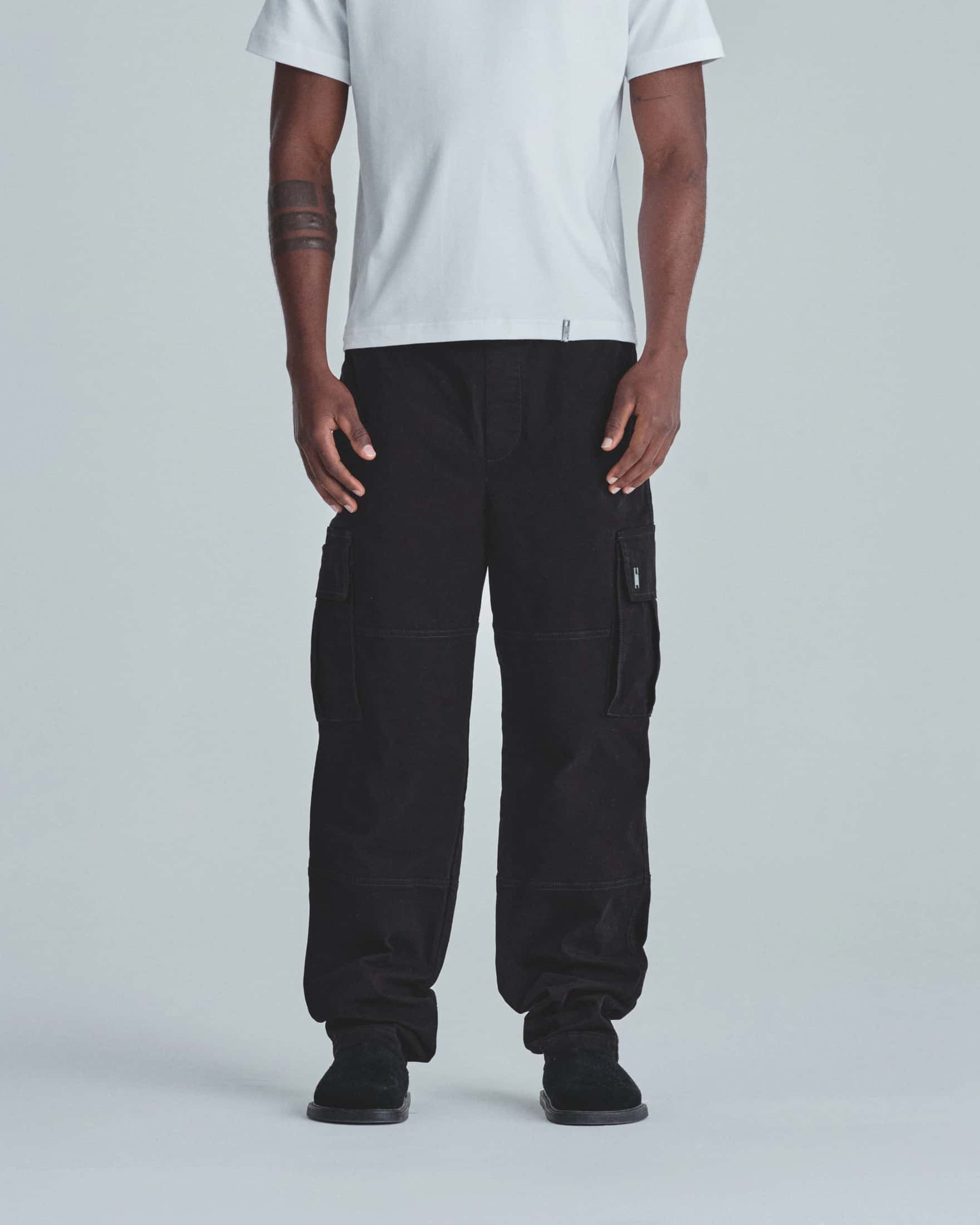 Basics Relaxed Cargo Pants Black - miniatura 2