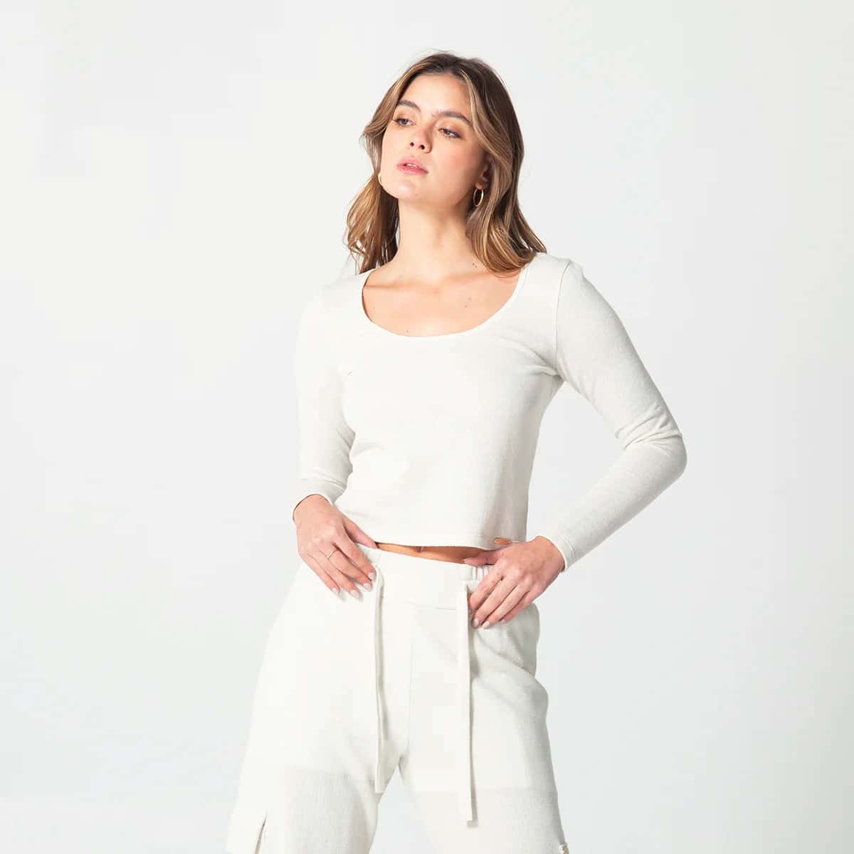 Blusa Slim Escote Cuadrado Smoke