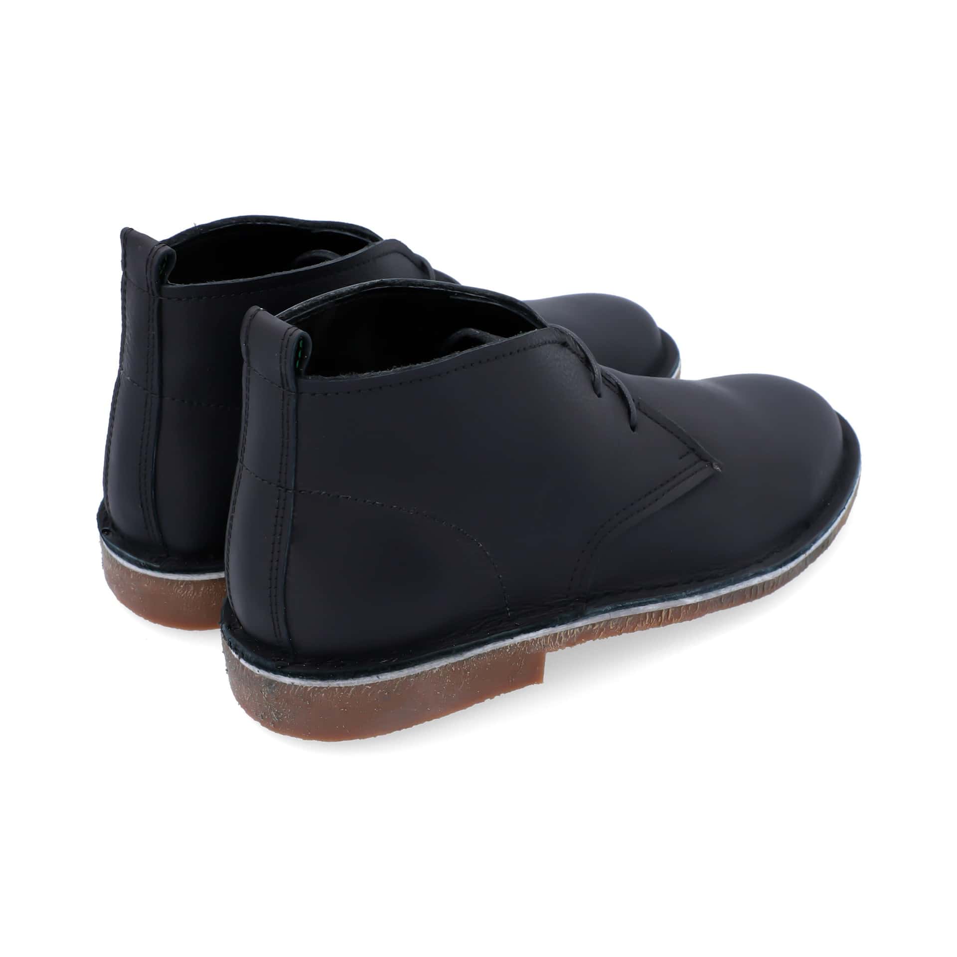 Botas Desert Hombre Cuero Abatanado Negro - miniatura 3