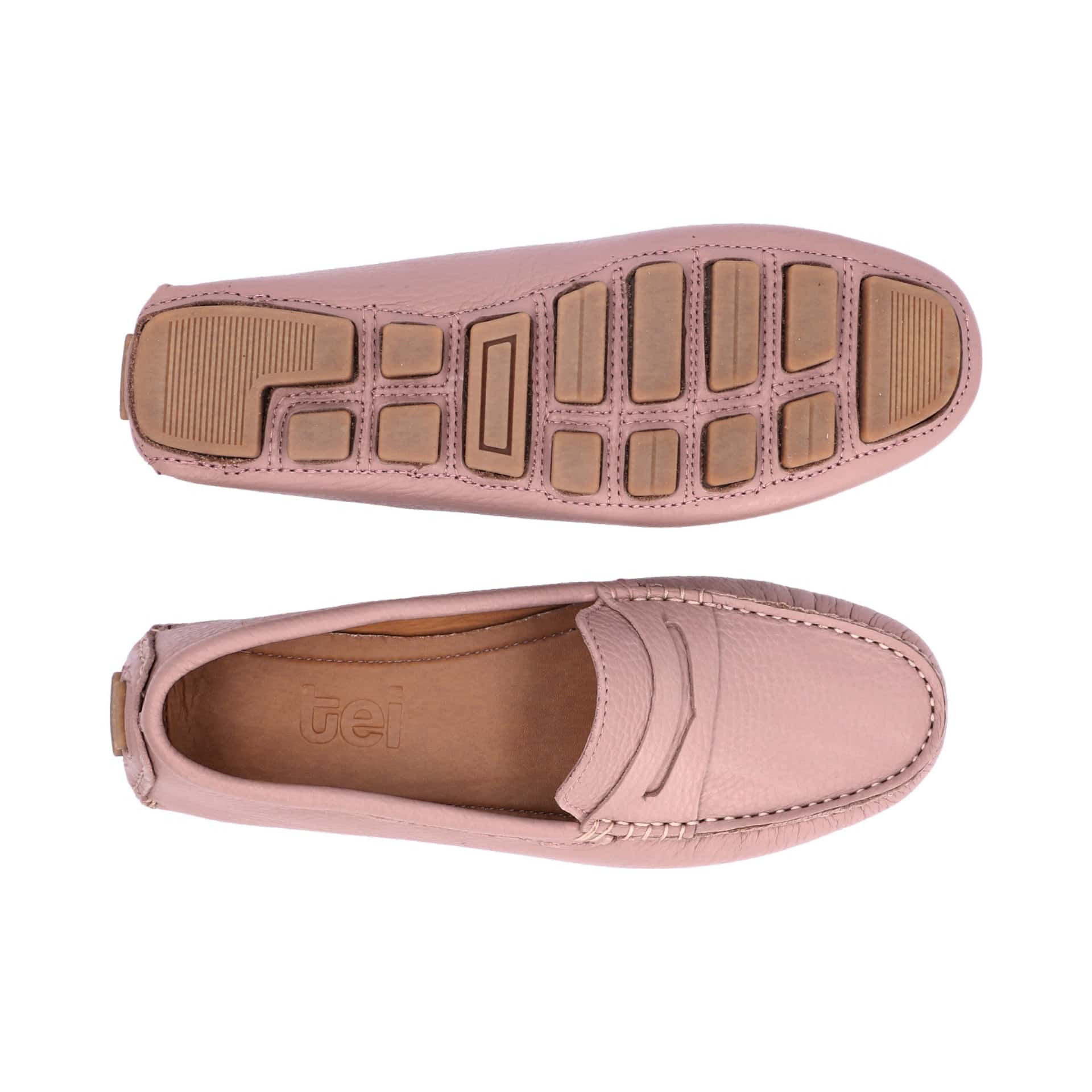 Mocasines Mujer Penny Cuero Rosa - miniatura 3