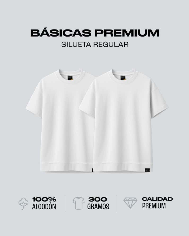 Duo Pack Camisetas Básicas Regular White - Premium 300G - miniatura 1