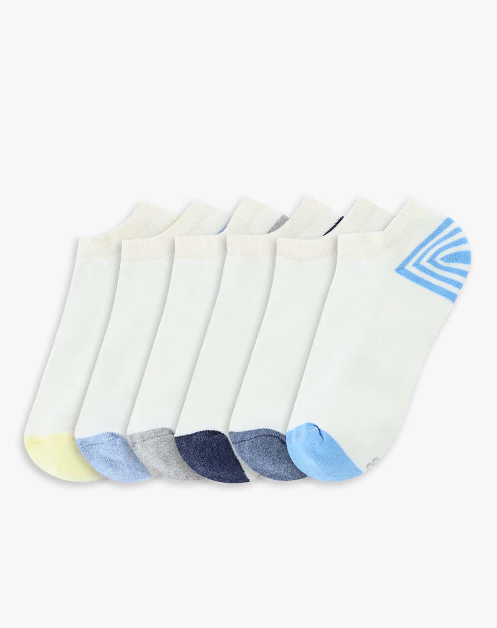 Medias mujer tobillera corta pack x6 blancas