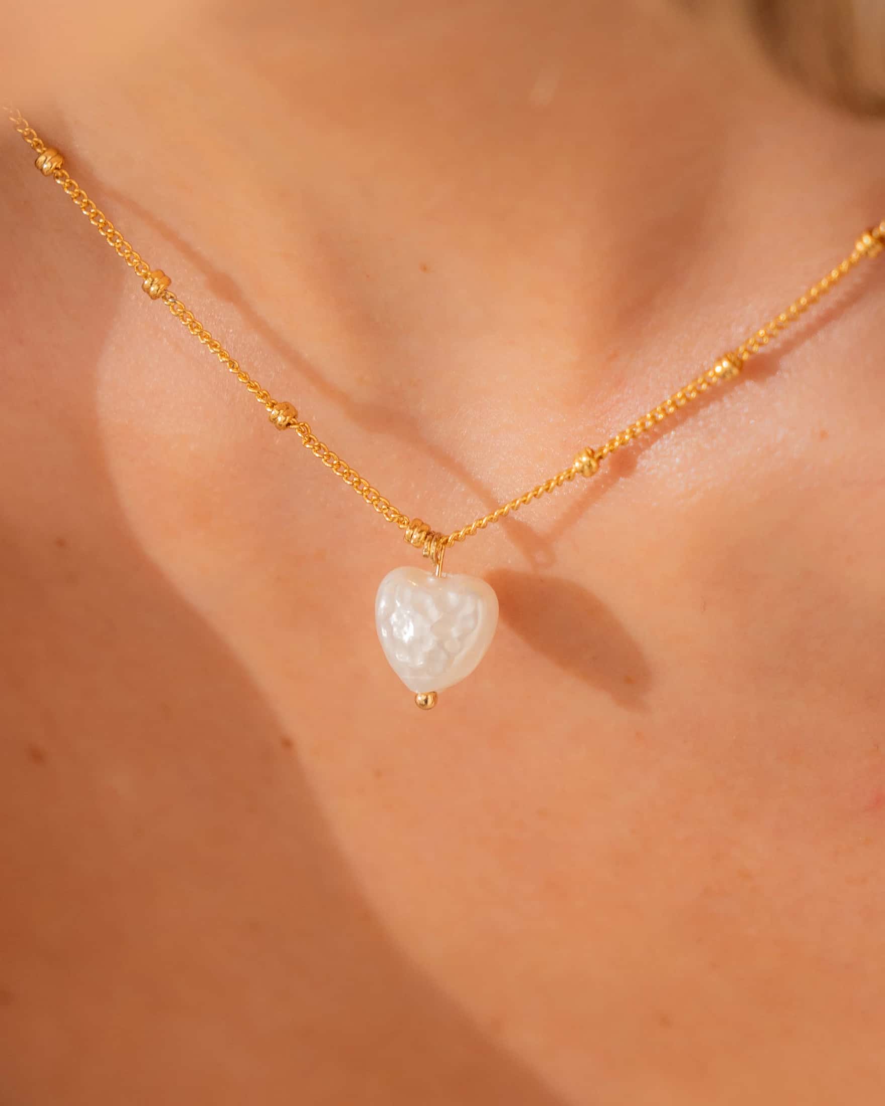 Collar Corazón Perla