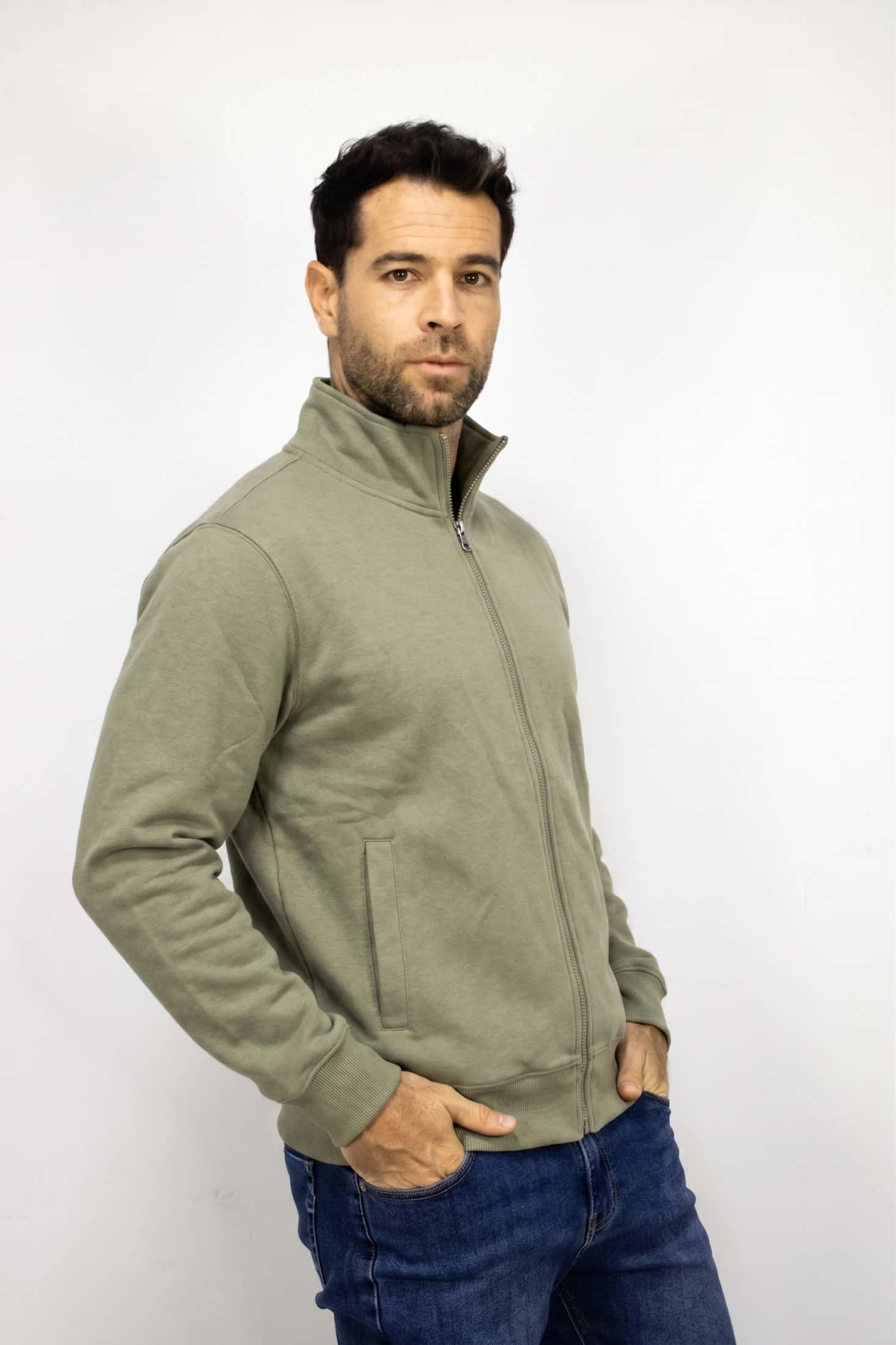 Saco verde con Cremallera para hombre
