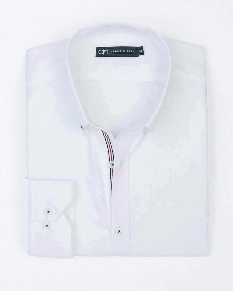Camisa Oxford Hiladillo Náutico Algodón Blanco - miniatura 5