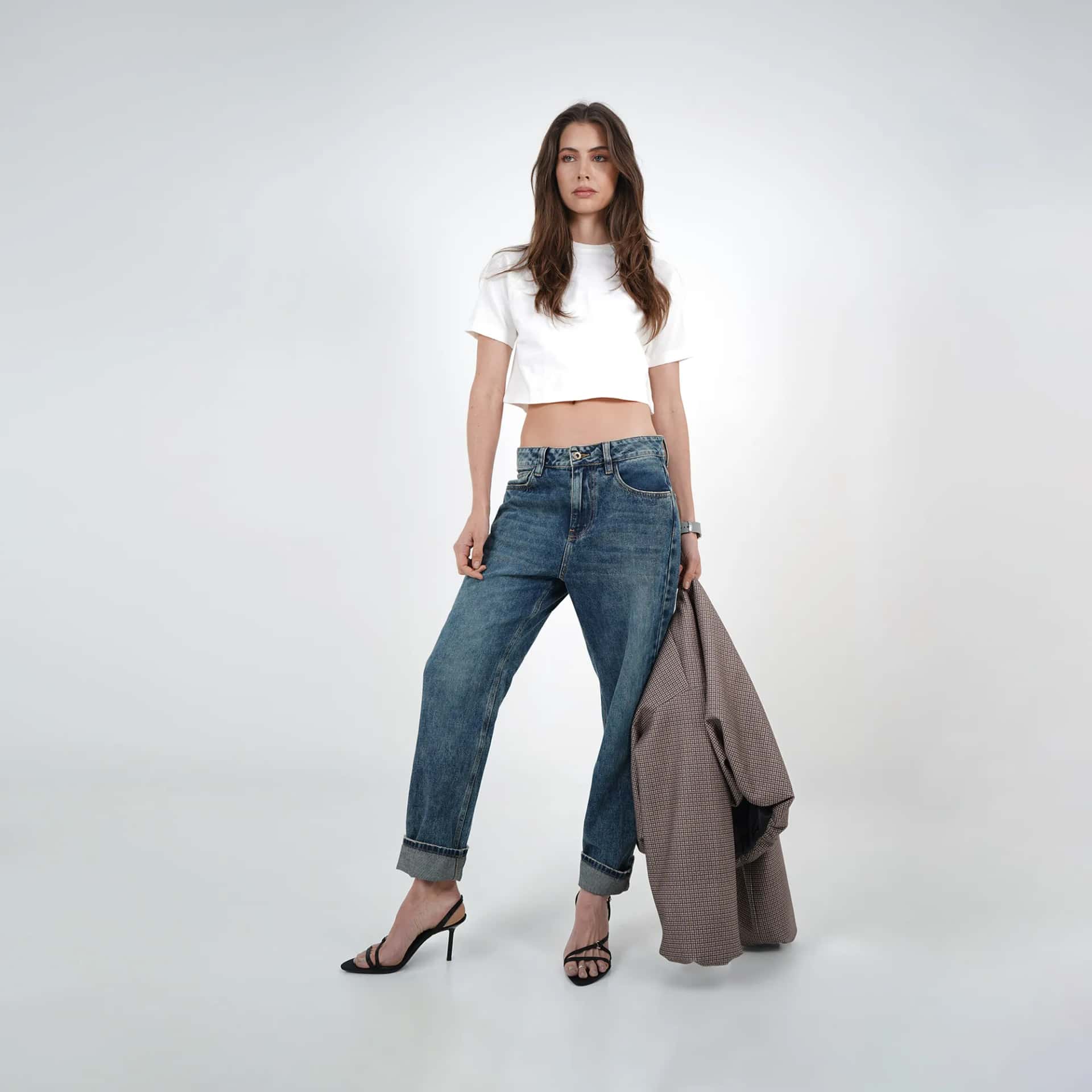 Jean Tiro Alto Bota Skinny