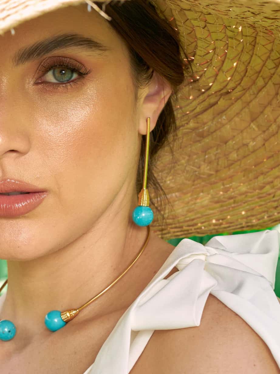 Aretes Cono turquesa - miniatura 2