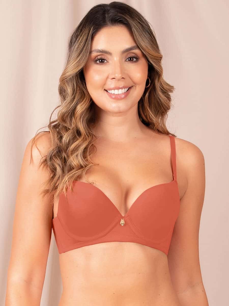 Brasier Doble Realce Para Mujer Color Bronce