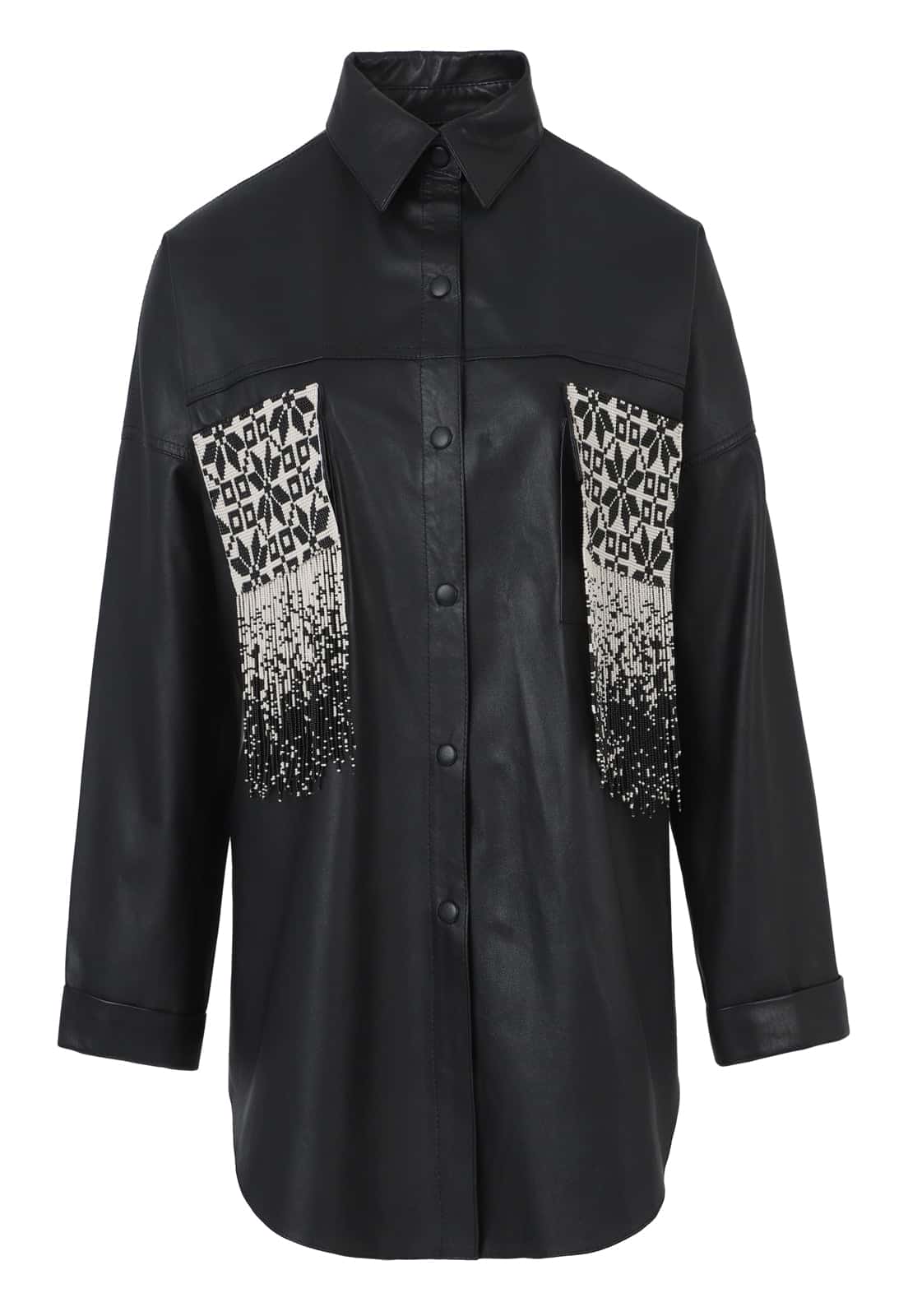 “CHAQUIRA” POCKETS LEATHER  SHIRT