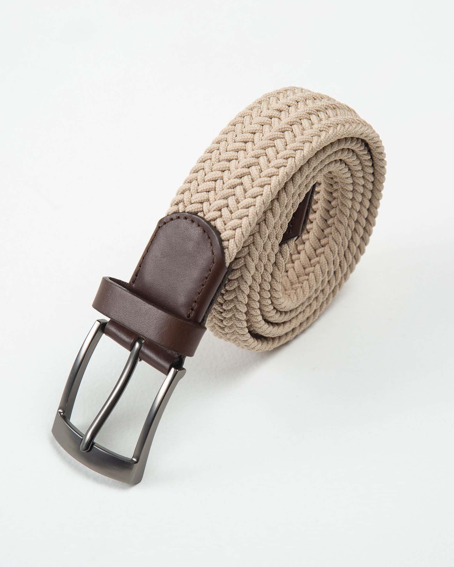 Cinturón Trenzado Elástico Kaki