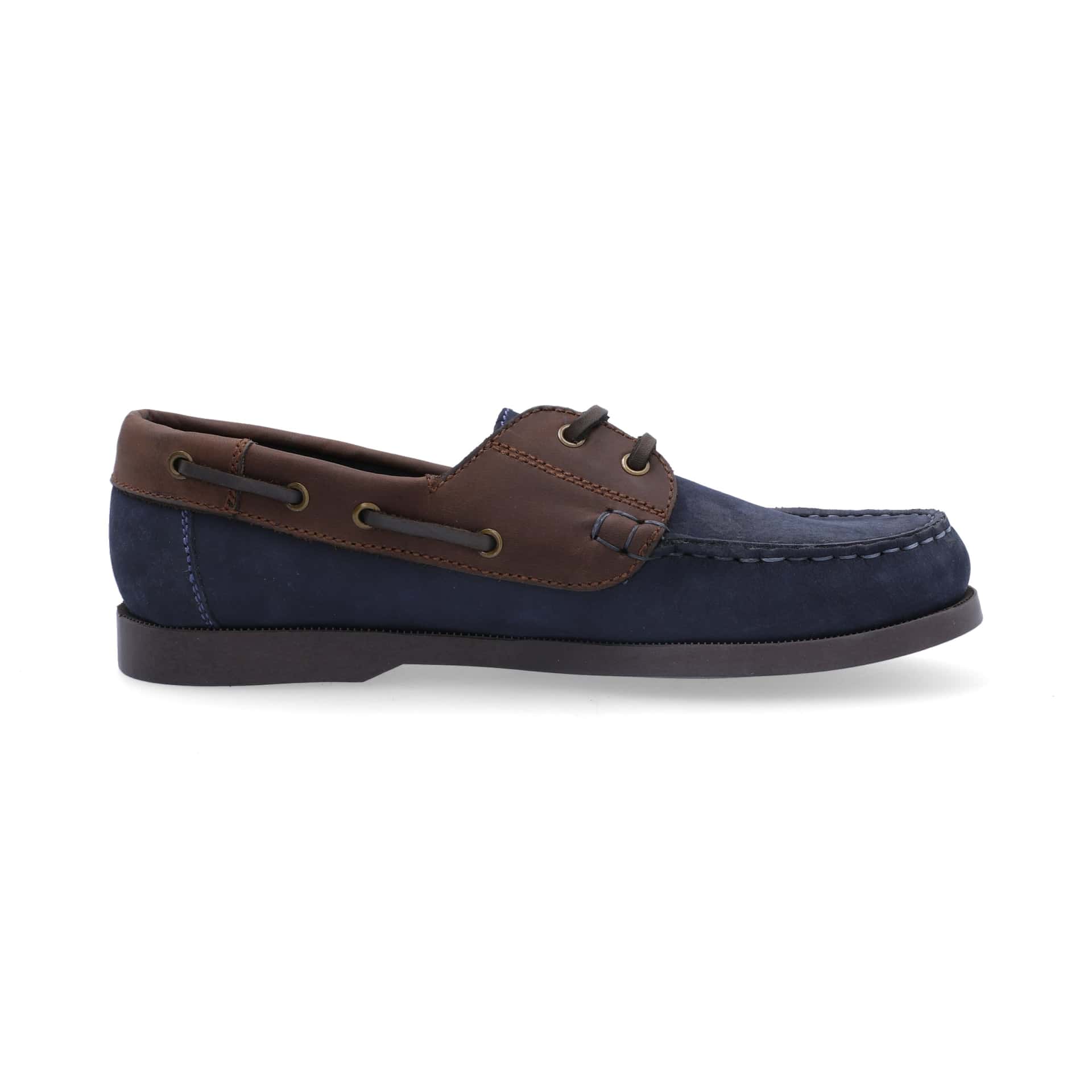 Mocasines Boat Shoes Combinados Cuero Nobuck Azul - miniatura 2
