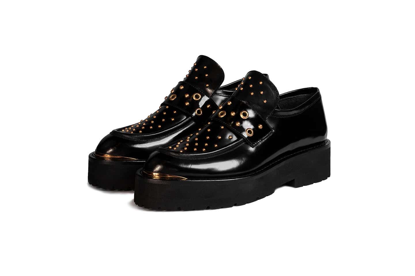 LOAFERS SHOELLERY BLACK X GOLD.
