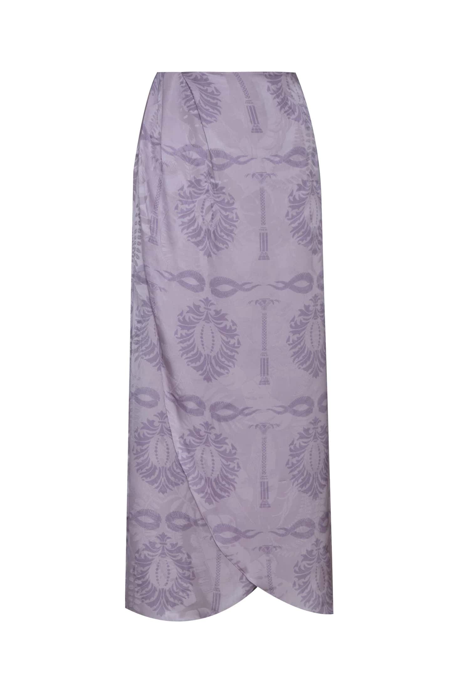 Amaime Silk Jacquard Midi Skirt / Lila Exclusive