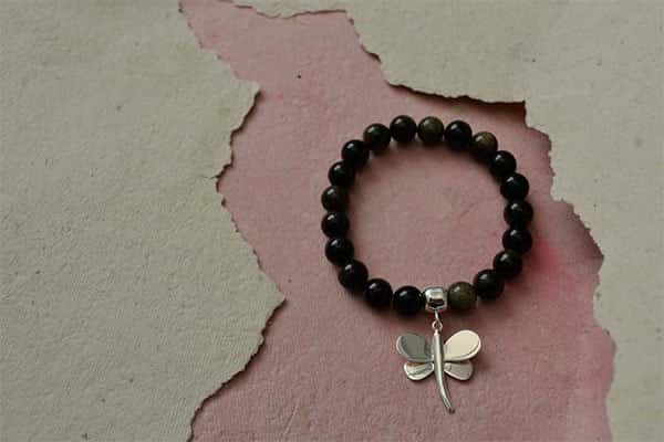 Pulsera Obsidiana dije Libélula M
