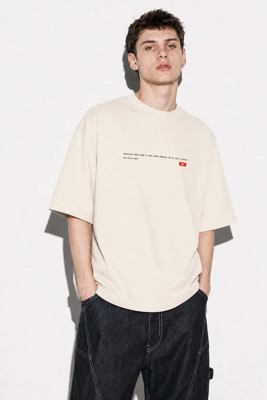 CAMISETA REGULAR BABYLON MARFIL NEA - miniatura 2