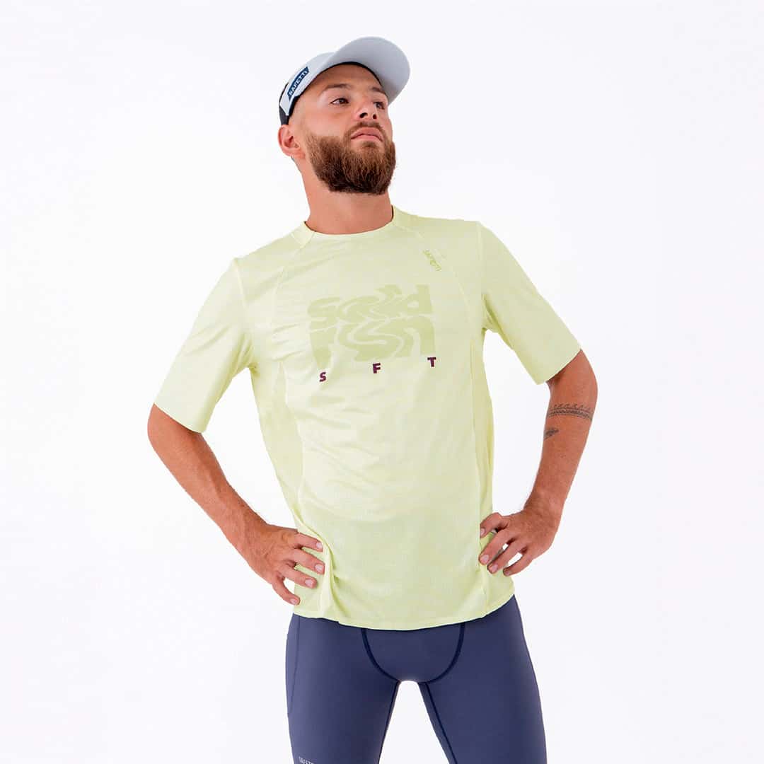 CAMISETA RUNNING MANGA CORTA PRO 405 AMARILLO PARA HOMBRE - miniatura 1