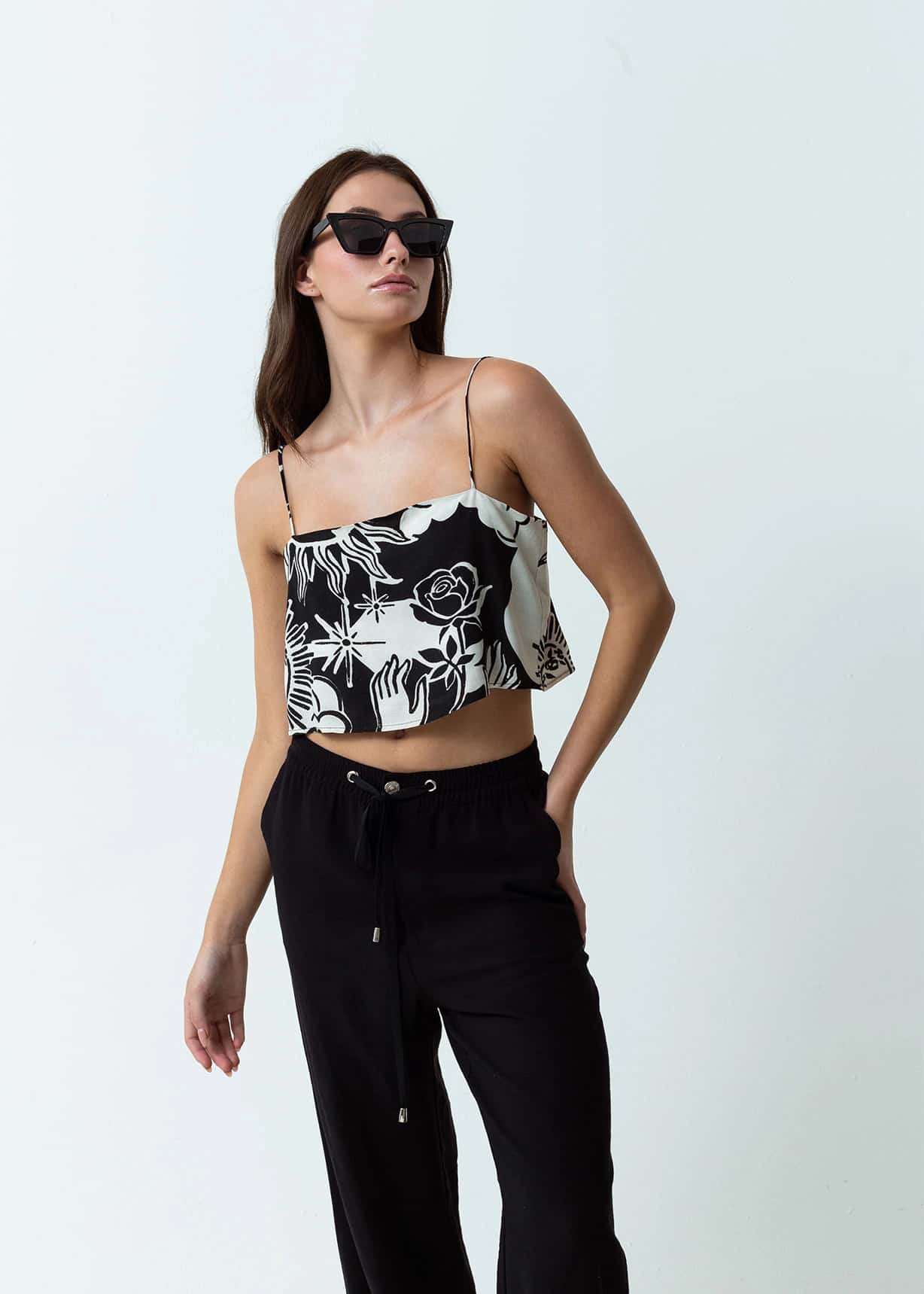 Camisa de tiras estampada