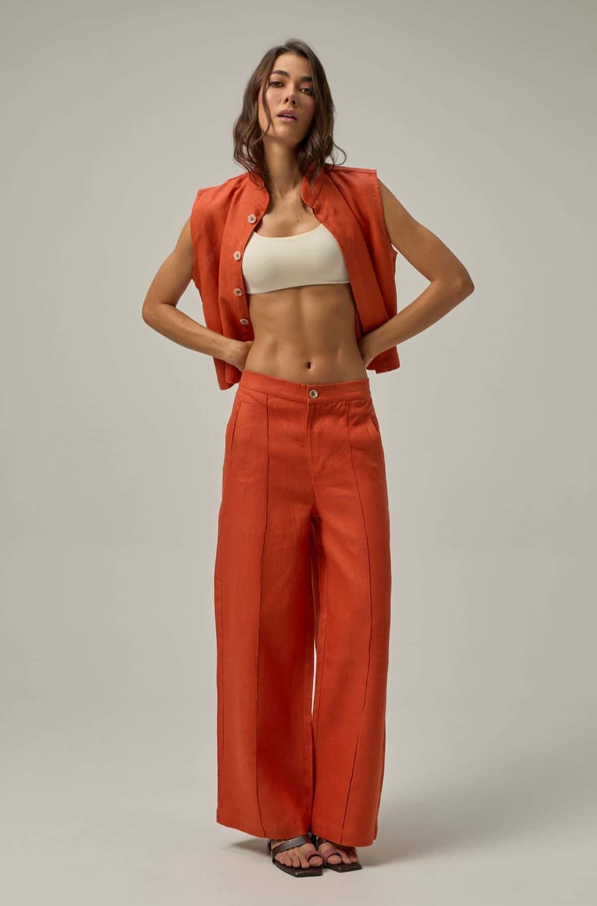 Pantalón Serre de lino | Naranja