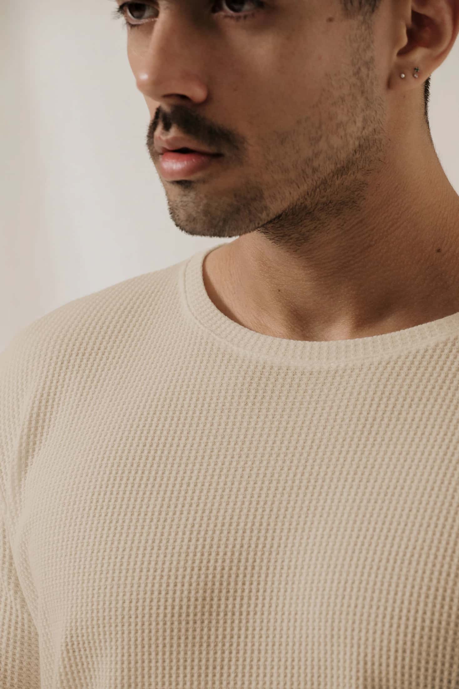 Camiseta texturizada beige