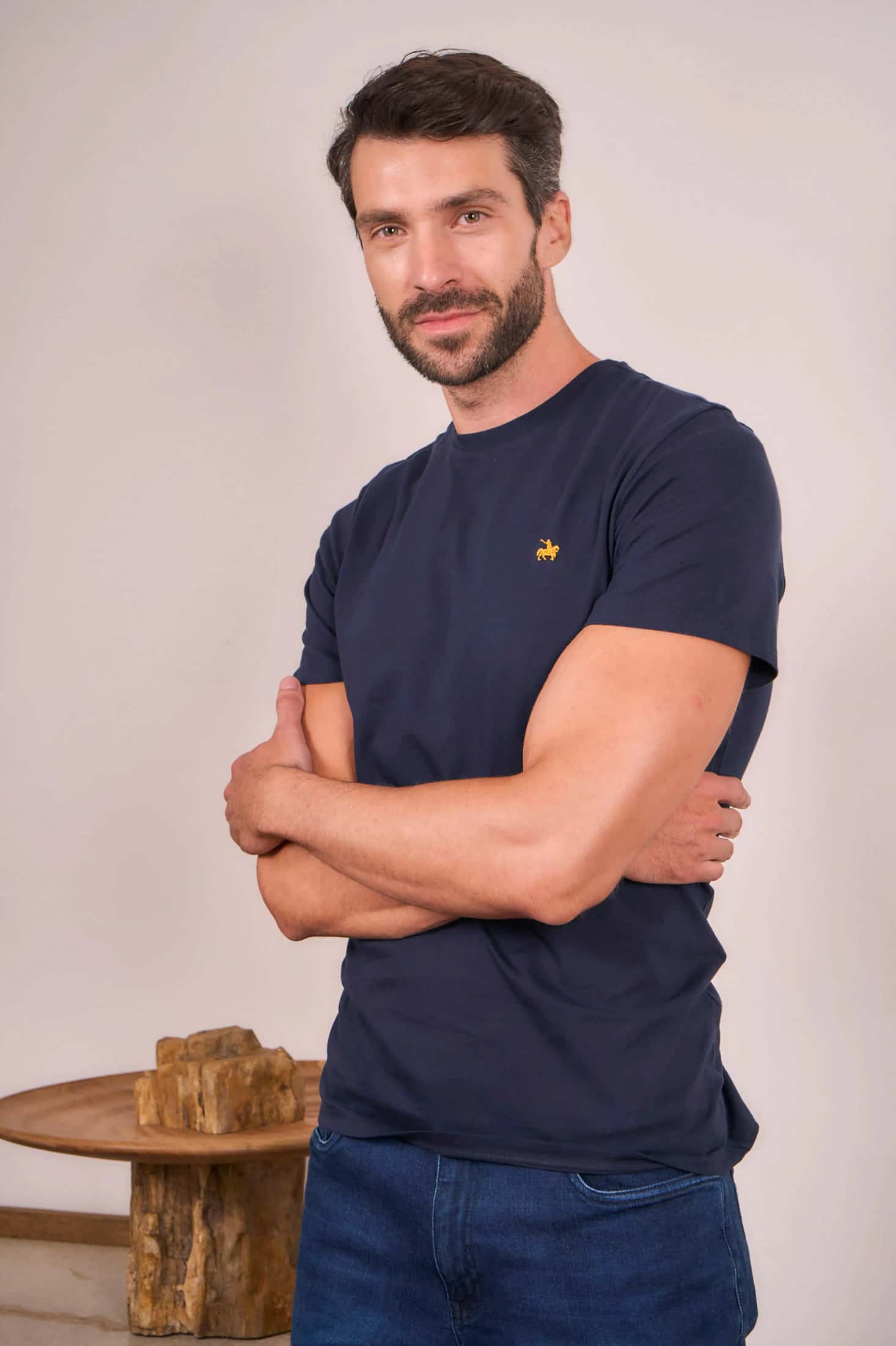 Camiseta Soft Hombre Azul Oscuro