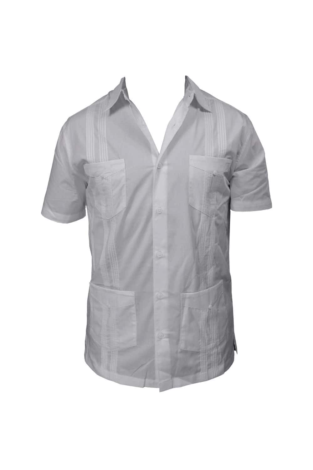 White Cuban Style Button-up