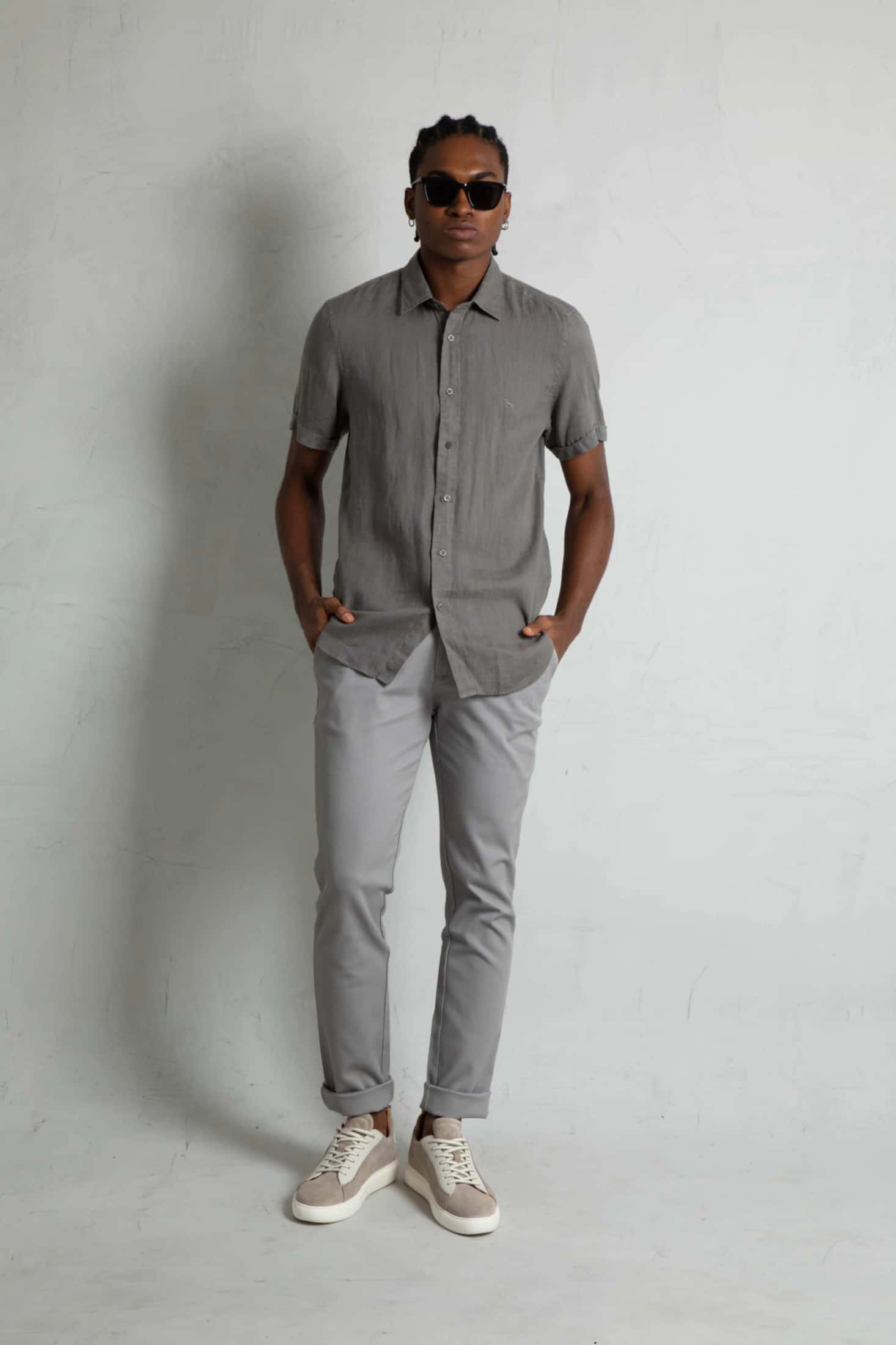Camisa Manga Corta Verde Grisoso