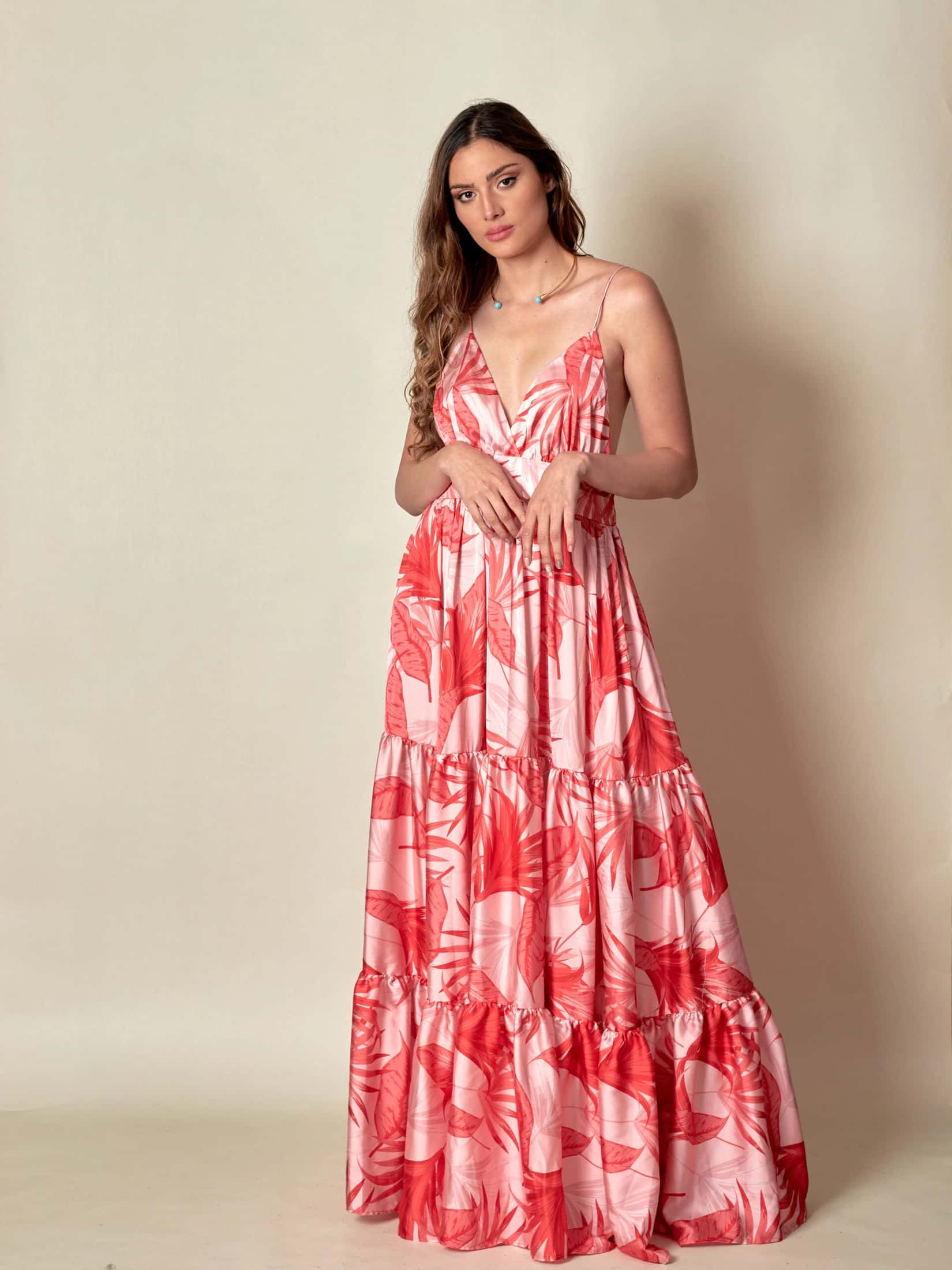 Vestido Rinchi Estampado Flores Rojas - miniatura 5
