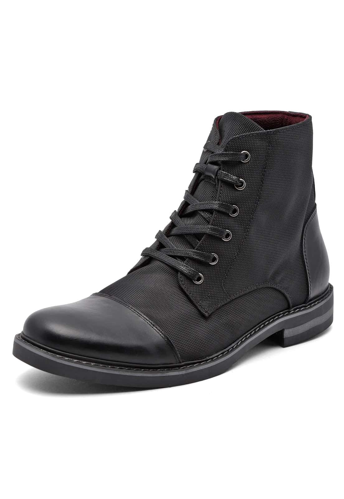 Botas negras en lona y cuero