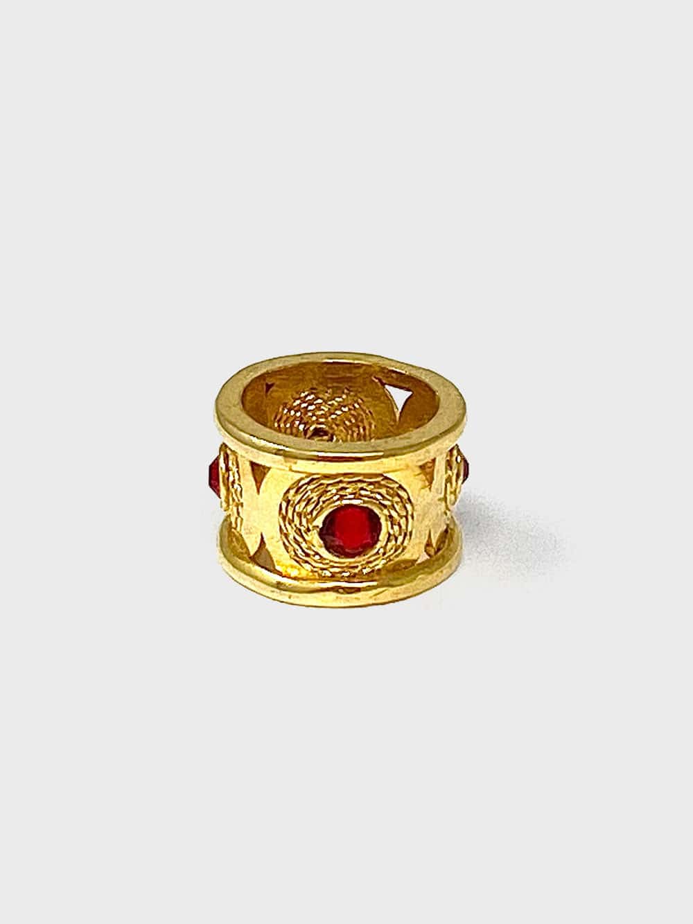 Anillo circulos cristal rojo - miniatura 1