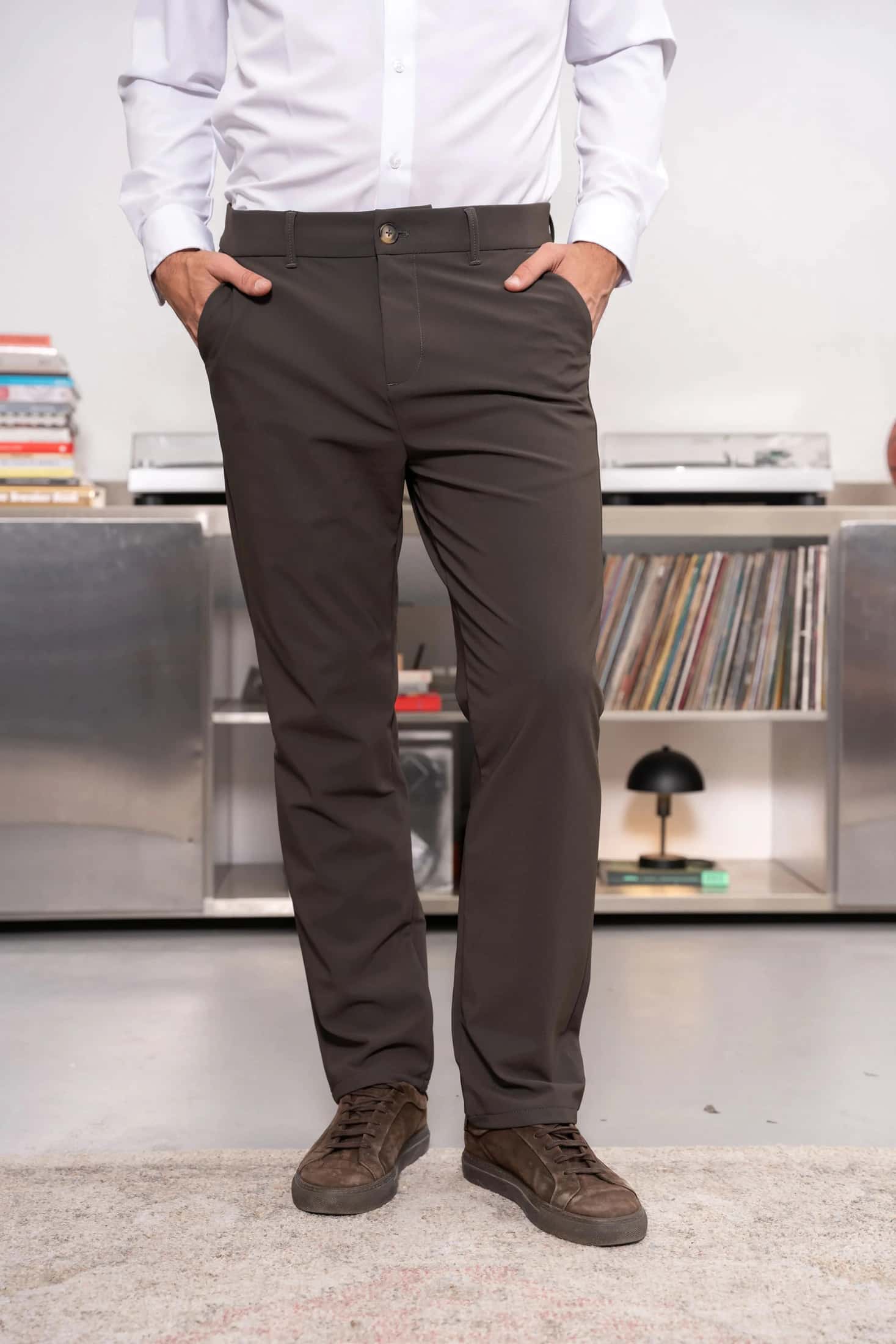 Pantalón Clean Fit Hombre Gris Oscuro