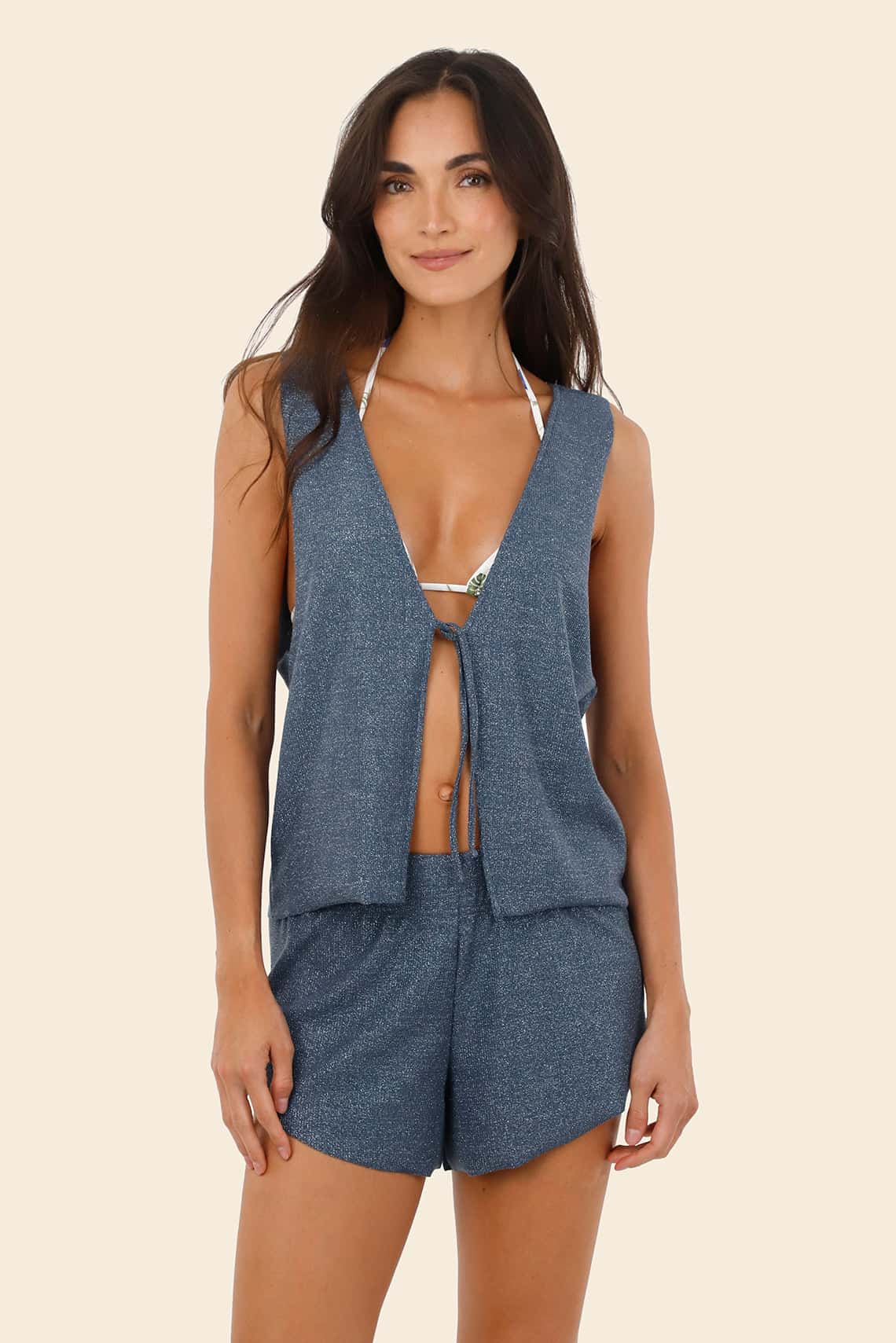Textured Deep Blue Cove Vest