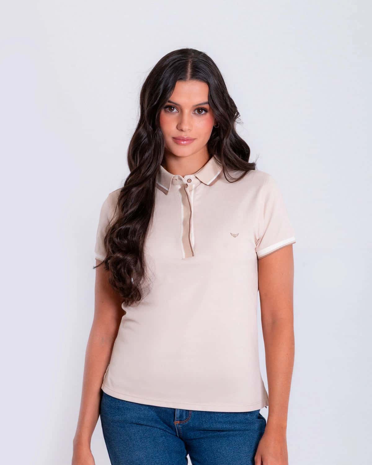 Polo beige para mujer