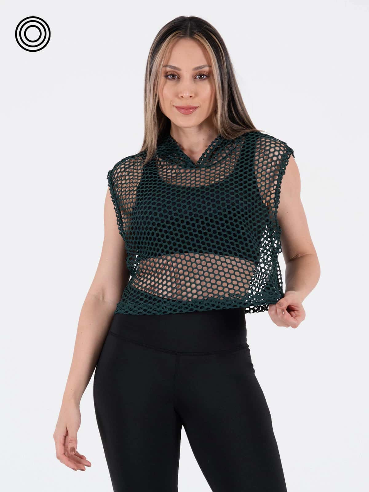 esqueleto con capucha malla verde