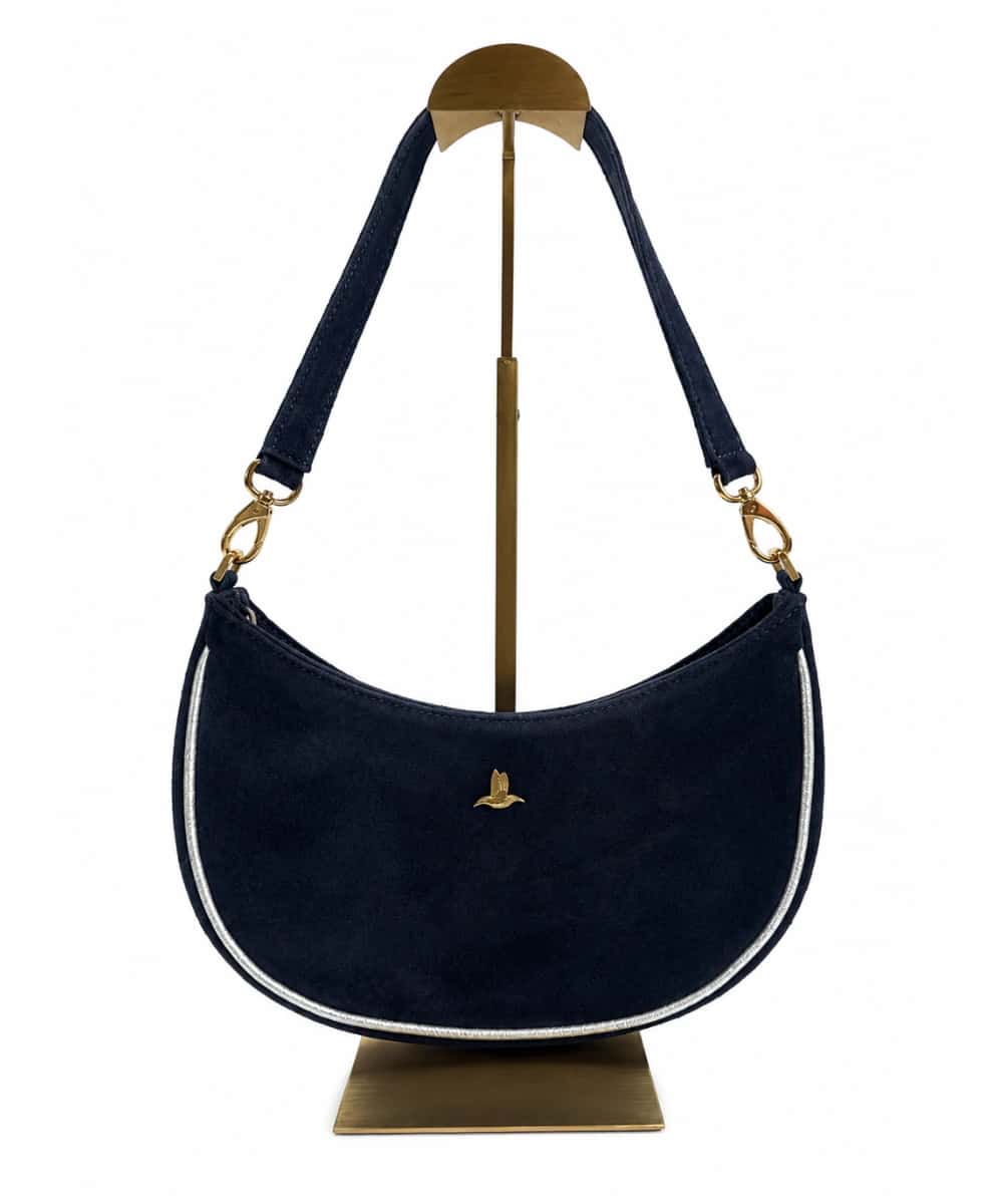 Bolso Hobito Azul Shappire en cuero Ante