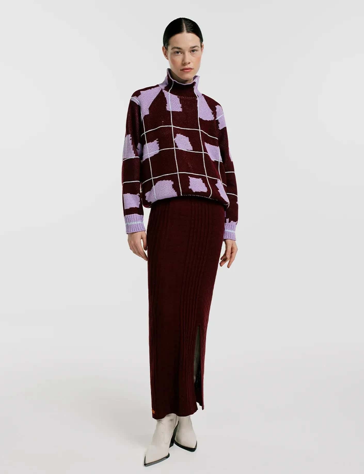 Saco tartan Lila