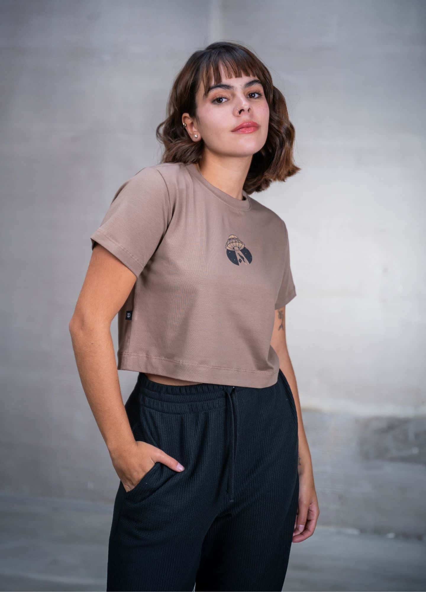 Taken Crop Top – Taupe