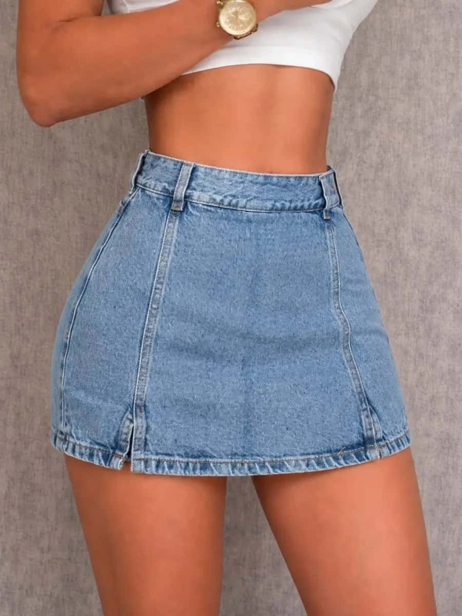 Falda short Jean Camelia