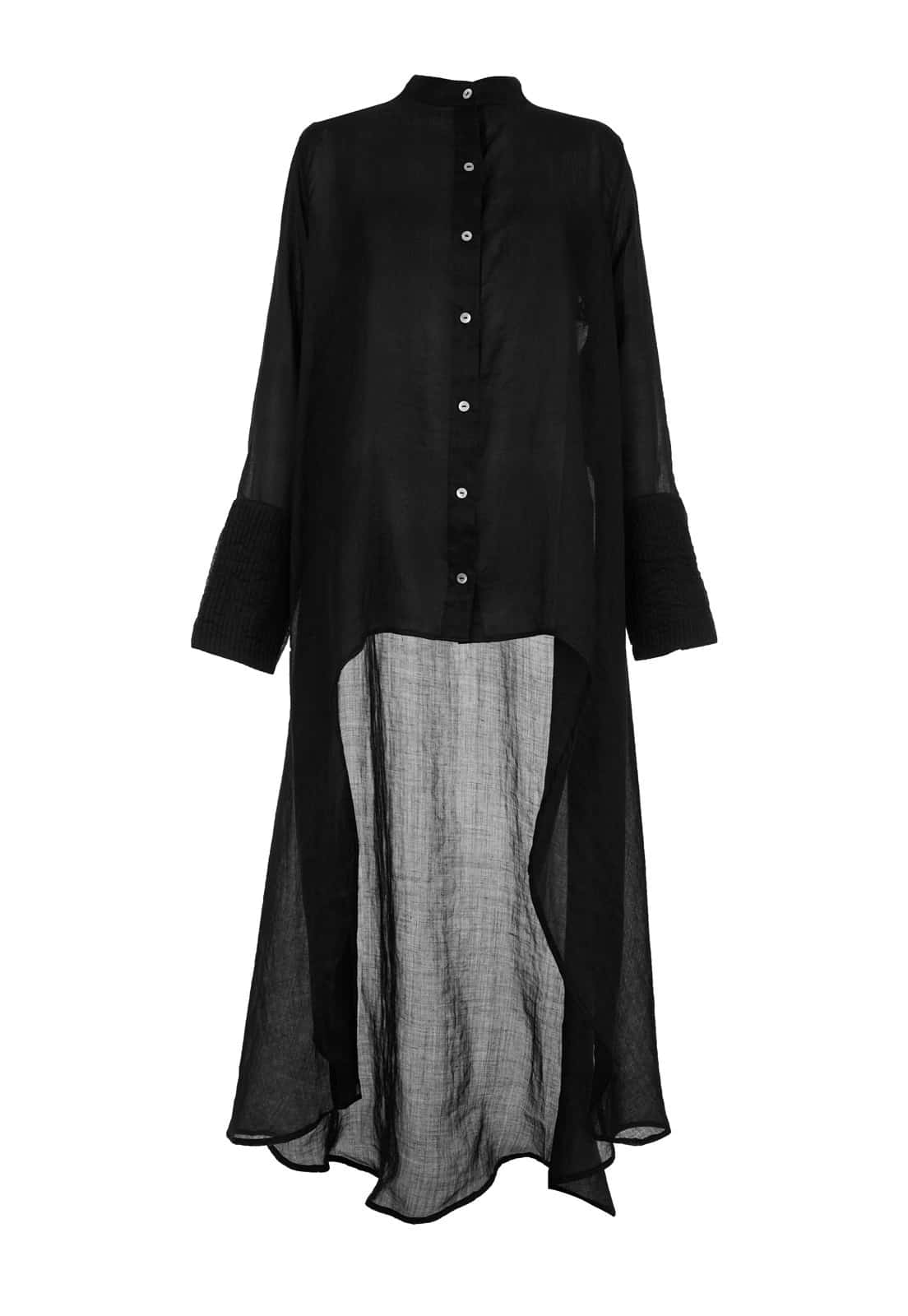 SHIRTDRESS CAPE WITH FURROWS IN SLEEVES