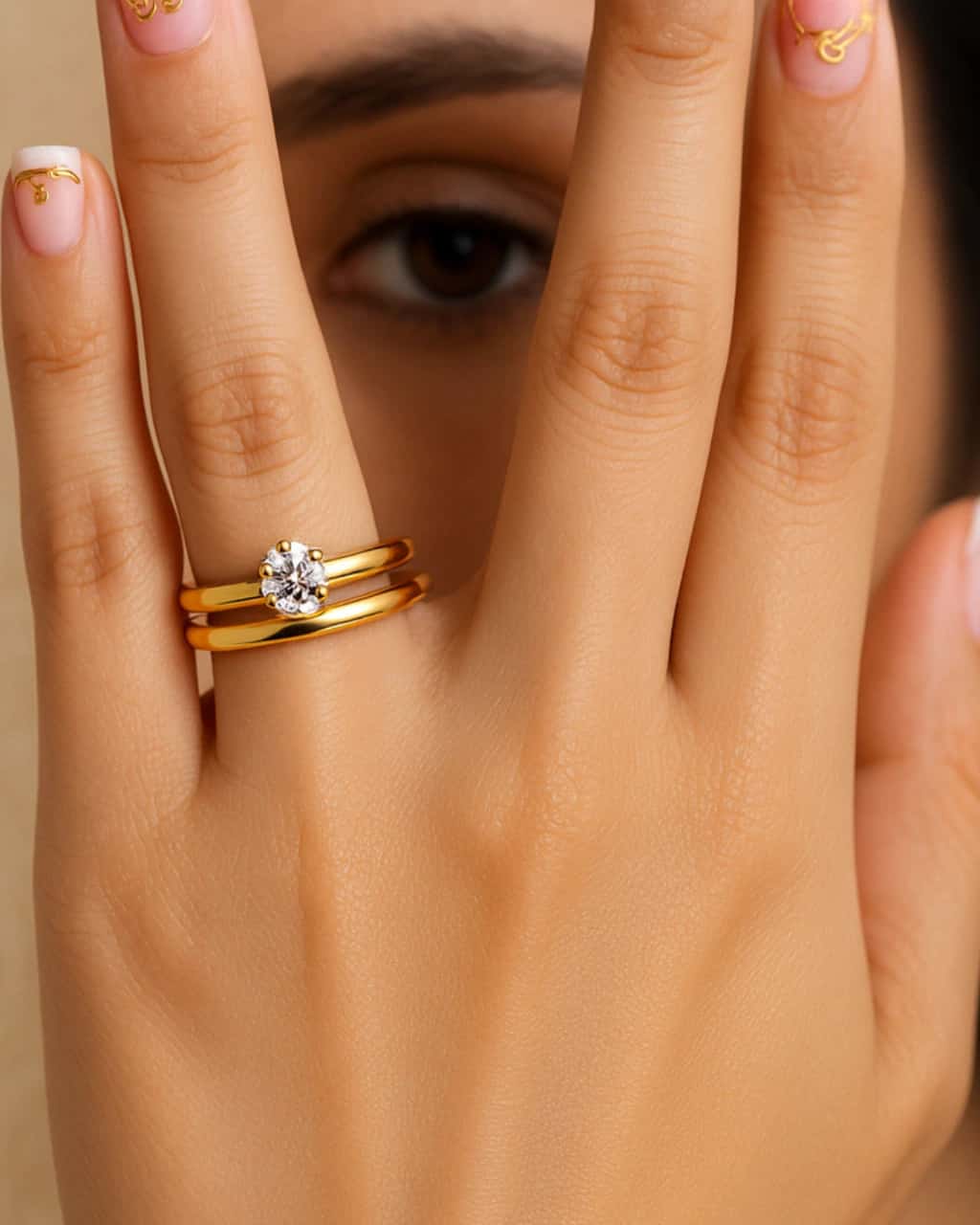 Anillo Solitario Diamante Oro 18K