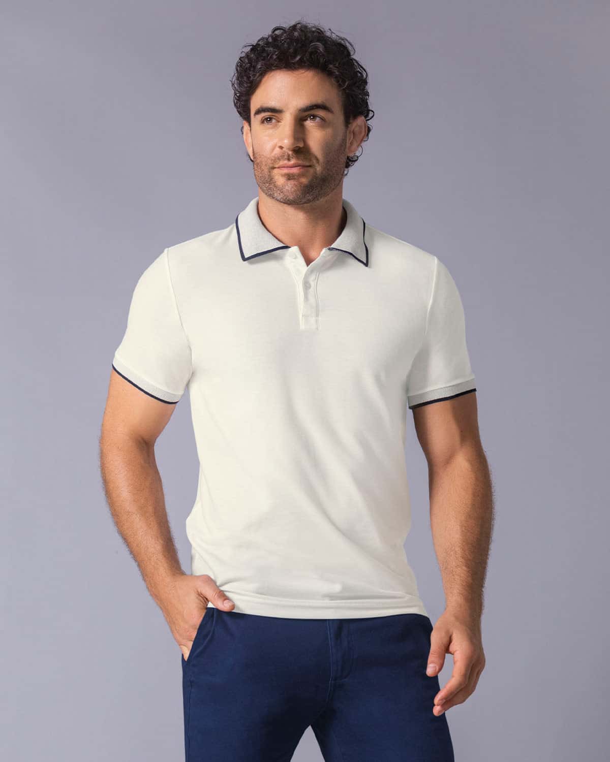 Camiseta tipo polo en tela piqué