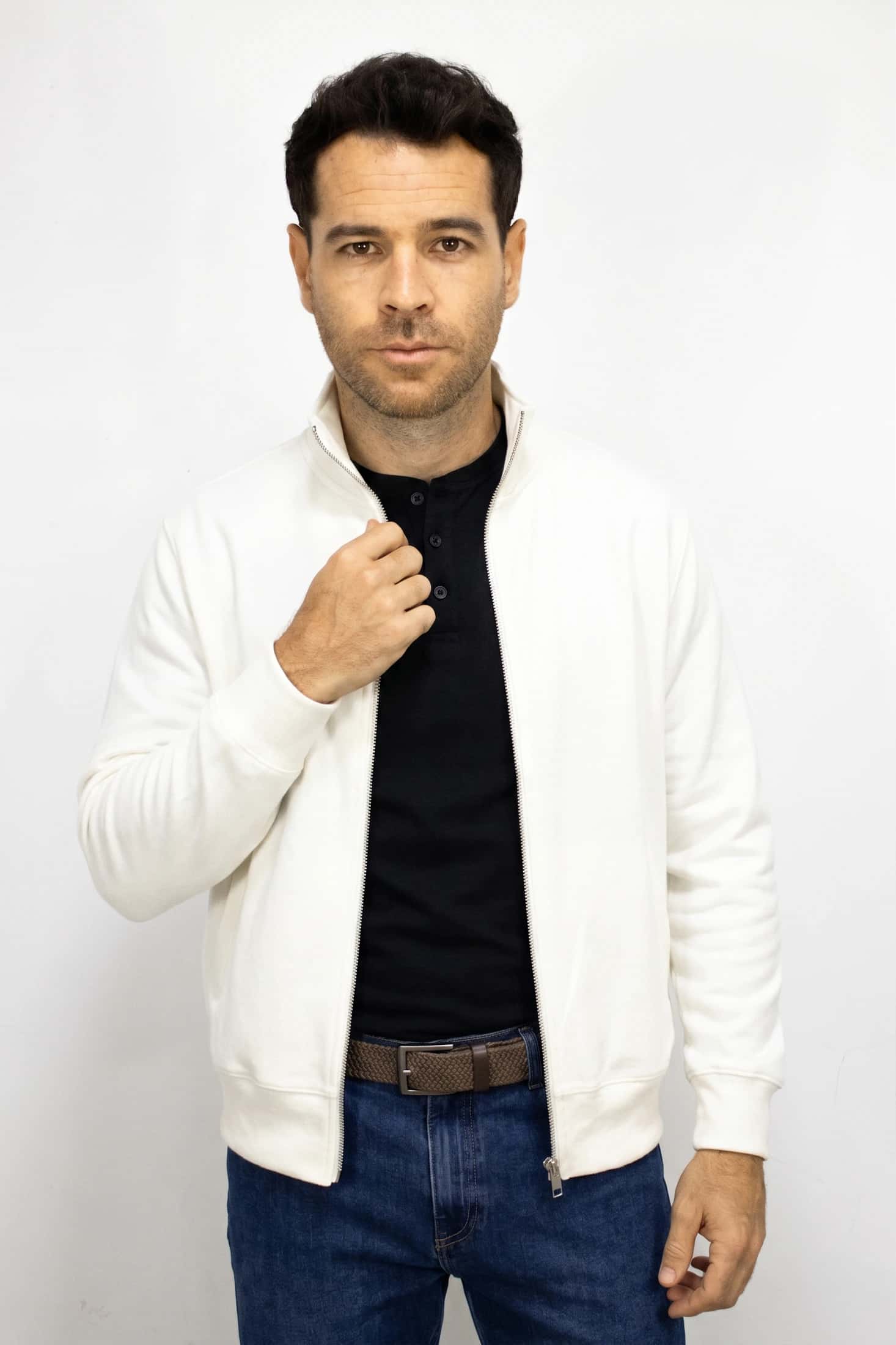 Saco marfil con Cremallera para hombre