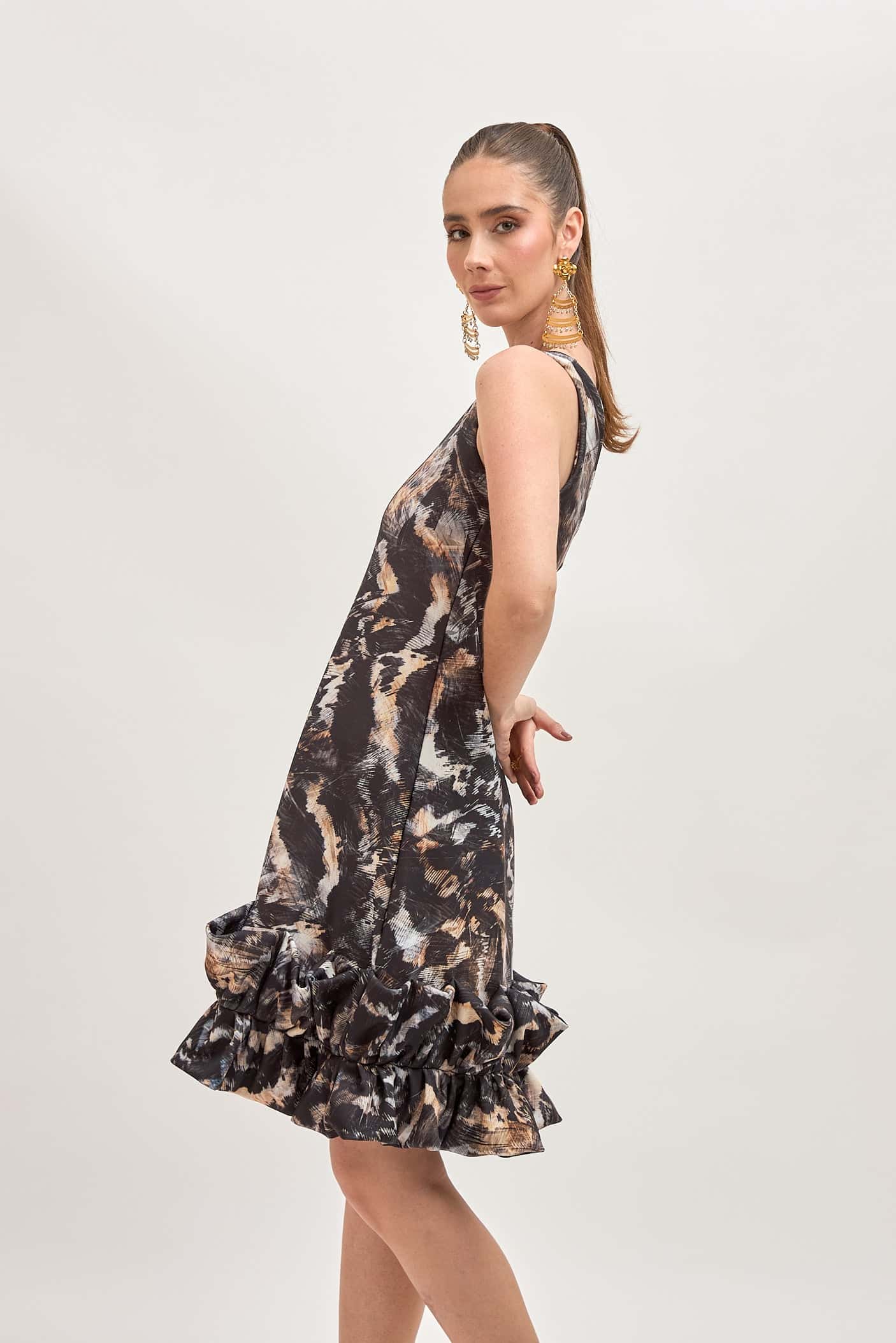 Vestido Chiquima Feathers Negro - miniatura 6