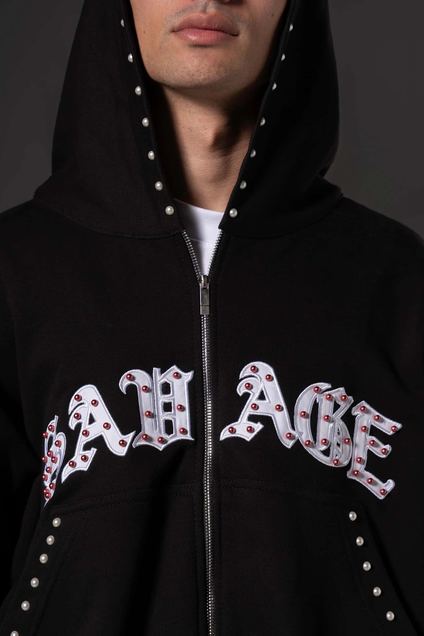 Double Zip Hoodie Boxy fit Perlas Rojas 14651 - miniatura 7