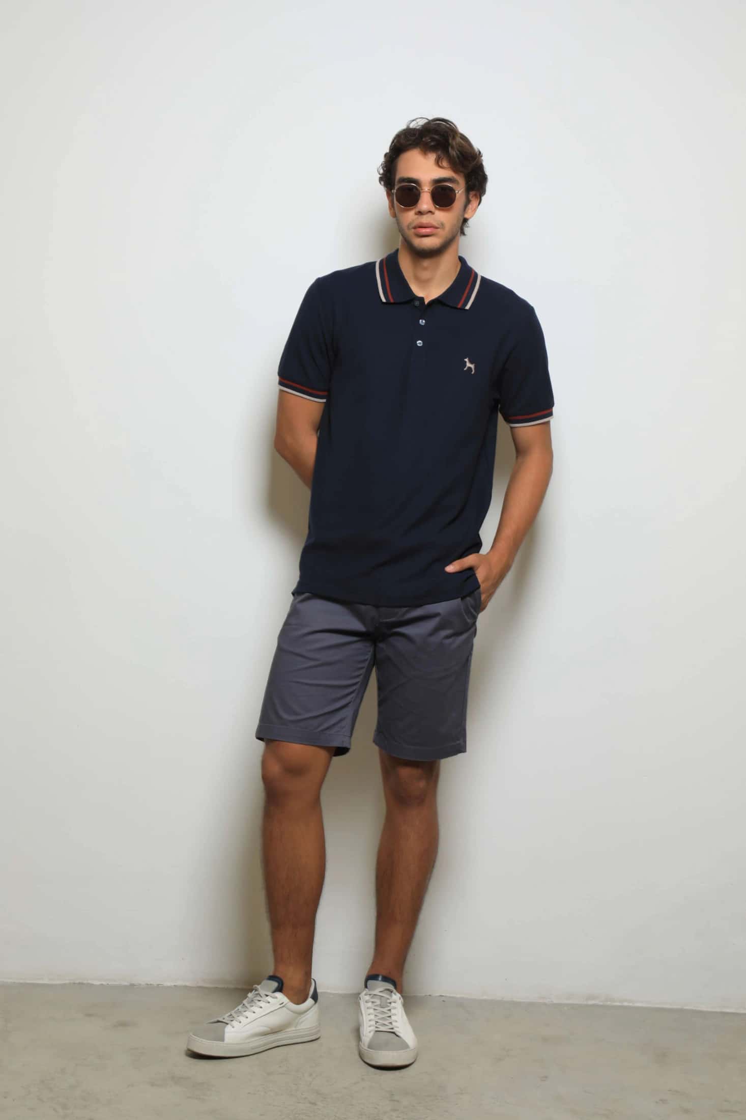Polo Básica Navy/Raya Vinotinto