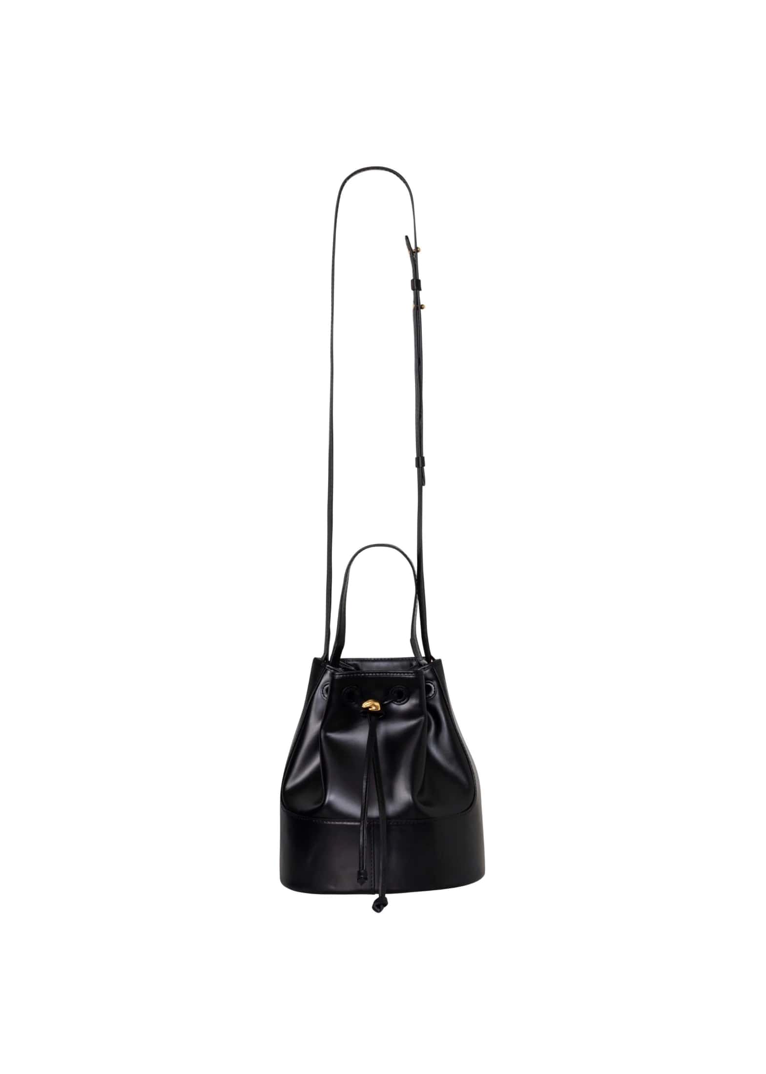 Bucket Black Leather Bag