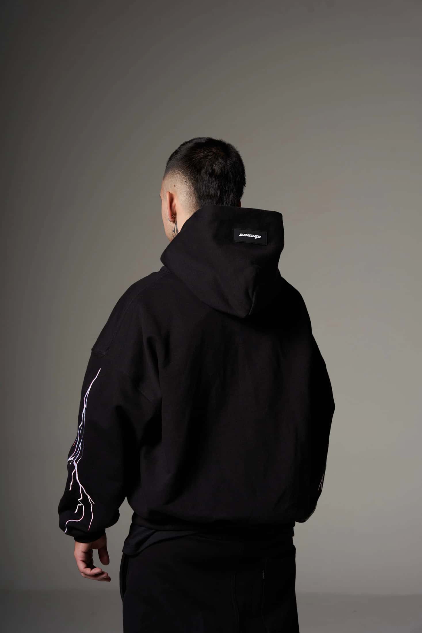 Double Zip Hoodie Boxy fit Red lights - miniatura 4
